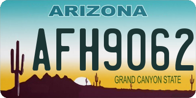 AZ license plate AFH9062