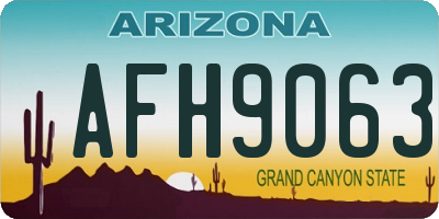 AZ license plate AFH9063