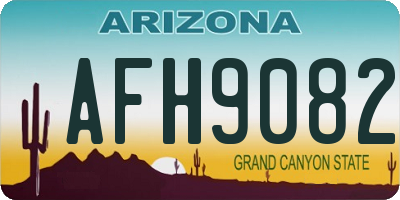 AZ license plate AFH9082