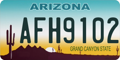 AZ license plate AFH9102