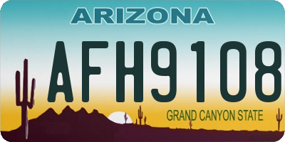 AZ license plate AFH9108