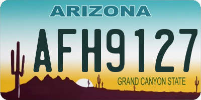 AZ license plate AFH9127