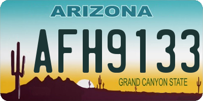 AZ license plate AFH9133