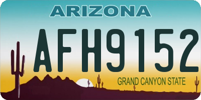 AZ license plate AFH9152
