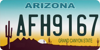 AZ license plate AFH9167