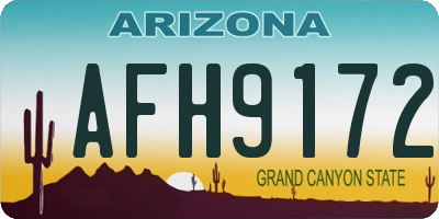 AZ license plate AFH9172