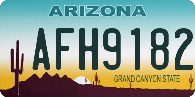 AZ license plate AFH9182