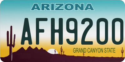 AZ license plate AFH9200