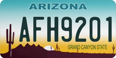 AZ license plate AFH9201