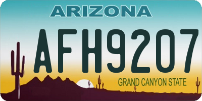 AZ license plate AFH9207