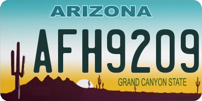 AZ license plate AFH9209