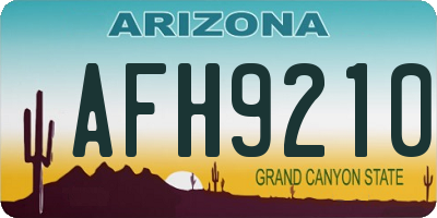 AZ license plate AFH9210