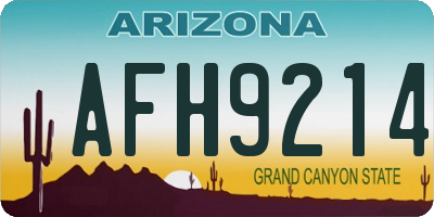 AZ license plate AFH9214