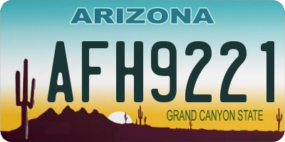 AZ license plate AFH9221