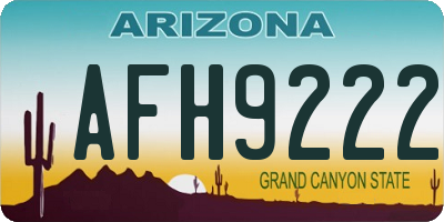 AZ license plate AFH9222