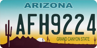 AZ license plate AFH9224