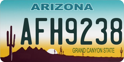 AZ license plate AFH9238