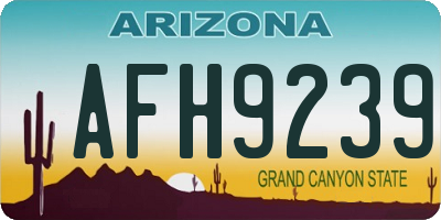 AZ license plate AFH9239