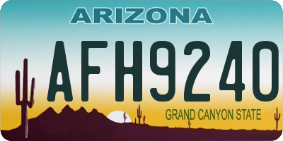 AZ license plate AFH9240