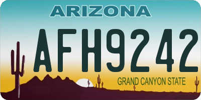AZ license plate AFH9242