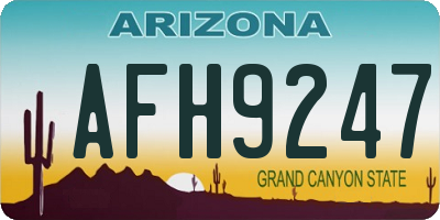 AZ license plate AFH9247
