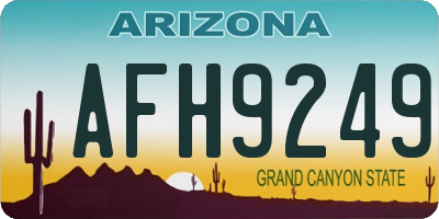 AZ license plate AFH9249