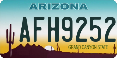 AZ license plate AFH9252