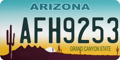 AZ license plate AFH9253