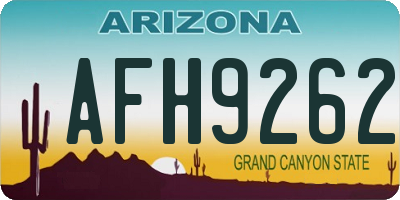 AZ license plate AFH9262