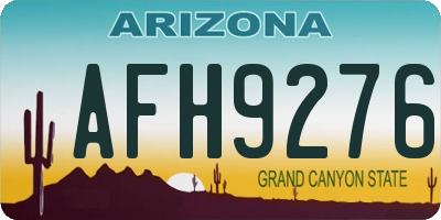 AZ license plate AFH9276