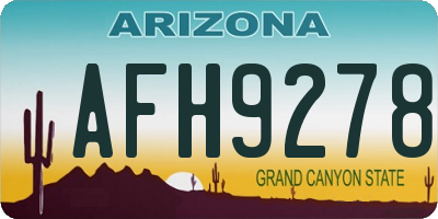 AZ license plate AFH9278
