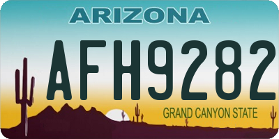 AZ license plate AFH9282