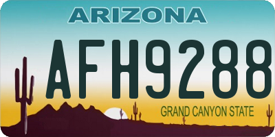 AZ license plate AFH9288