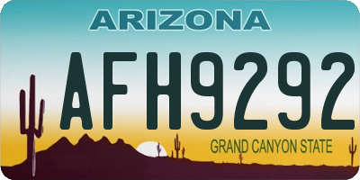 AZ license plate AFH9292