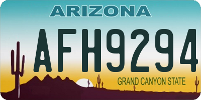 AZ license plate AFH9294