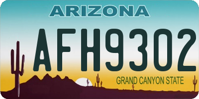 AZ license plate AFH9302