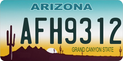 AZ license plate AFH9312