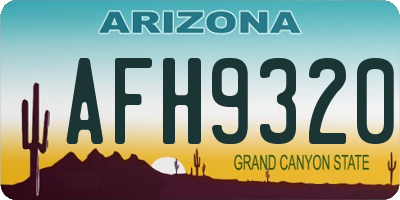 AZ license plate AFH9320