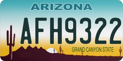 AZ license plate AFH9322