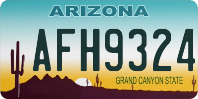 AZ license plate AFH9324