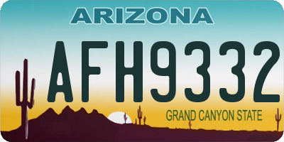 AZ license plate AFH9332