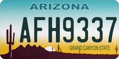 AZ license plate AFH9337
