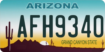 AZ license plate AFH9340