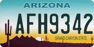 AZ license plate AFH9342