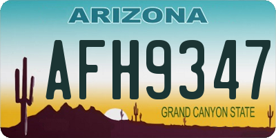 AZ license plate AFH9347