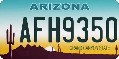 AZ license plate AFH9350