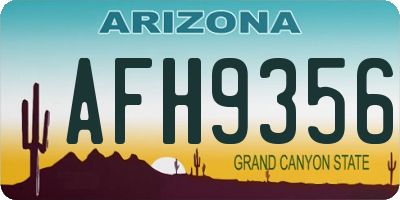AZ license plate AFH9356