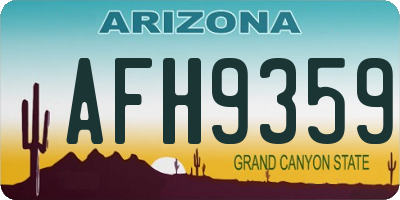 AZ license plate AFH9359