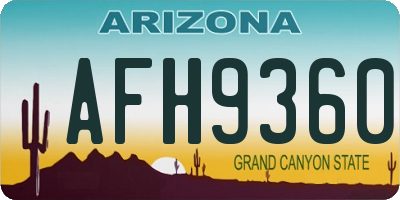 AZ license plate AFH9360