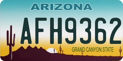 AZ license plate AFH9362